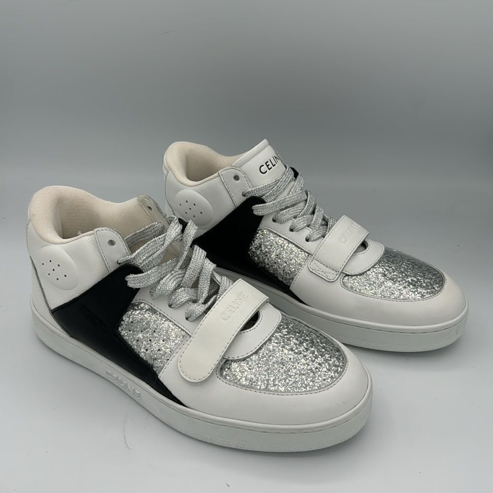 New CELINE CT 06 CT-06 HIGH TOP SNEAKER in CALFSKIN Size 38/ US 8 Luxury - Picture 2 of 12